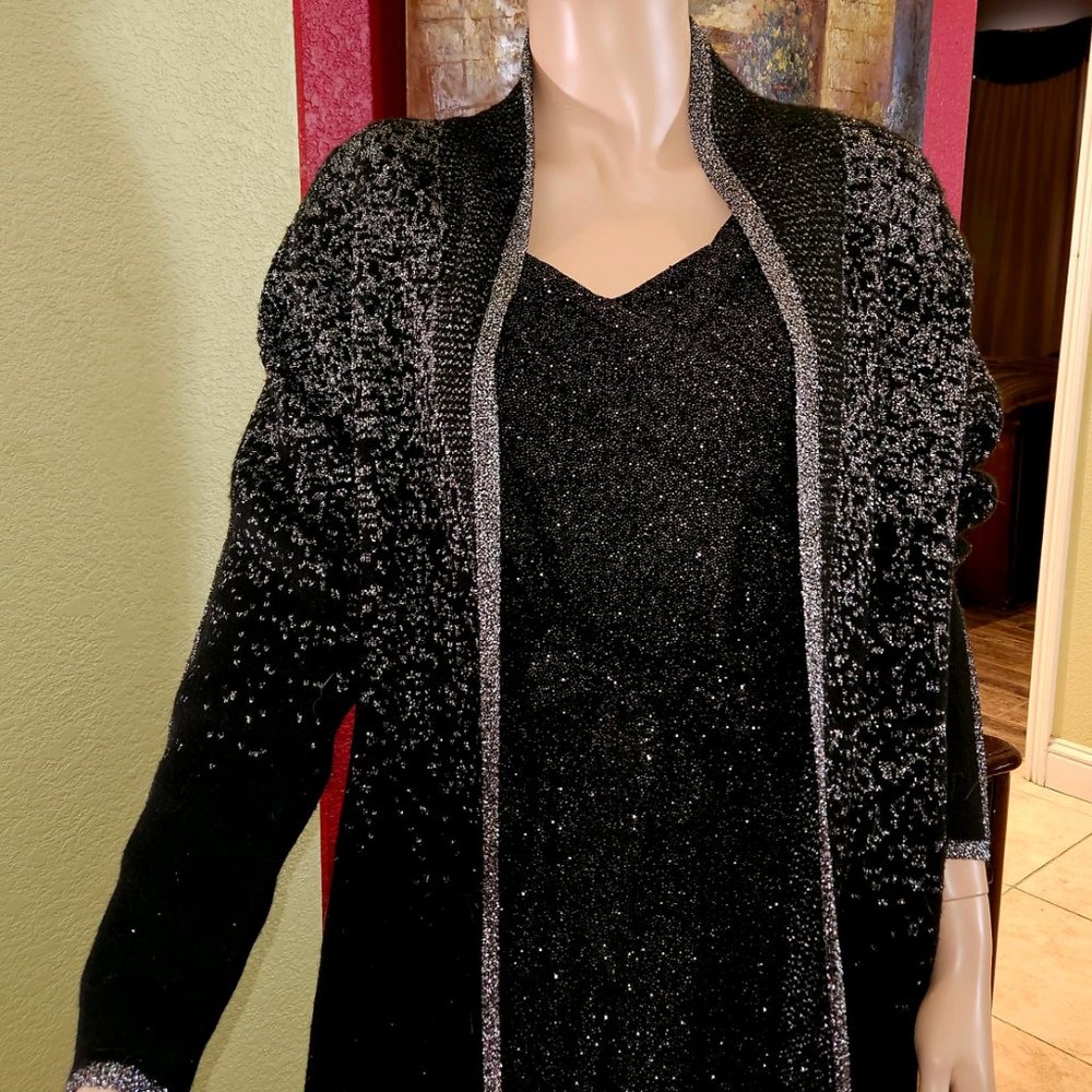Women's Holiday Outfit XL Light Weight Jumpsuit & Long Cardigan .Very Sleek.